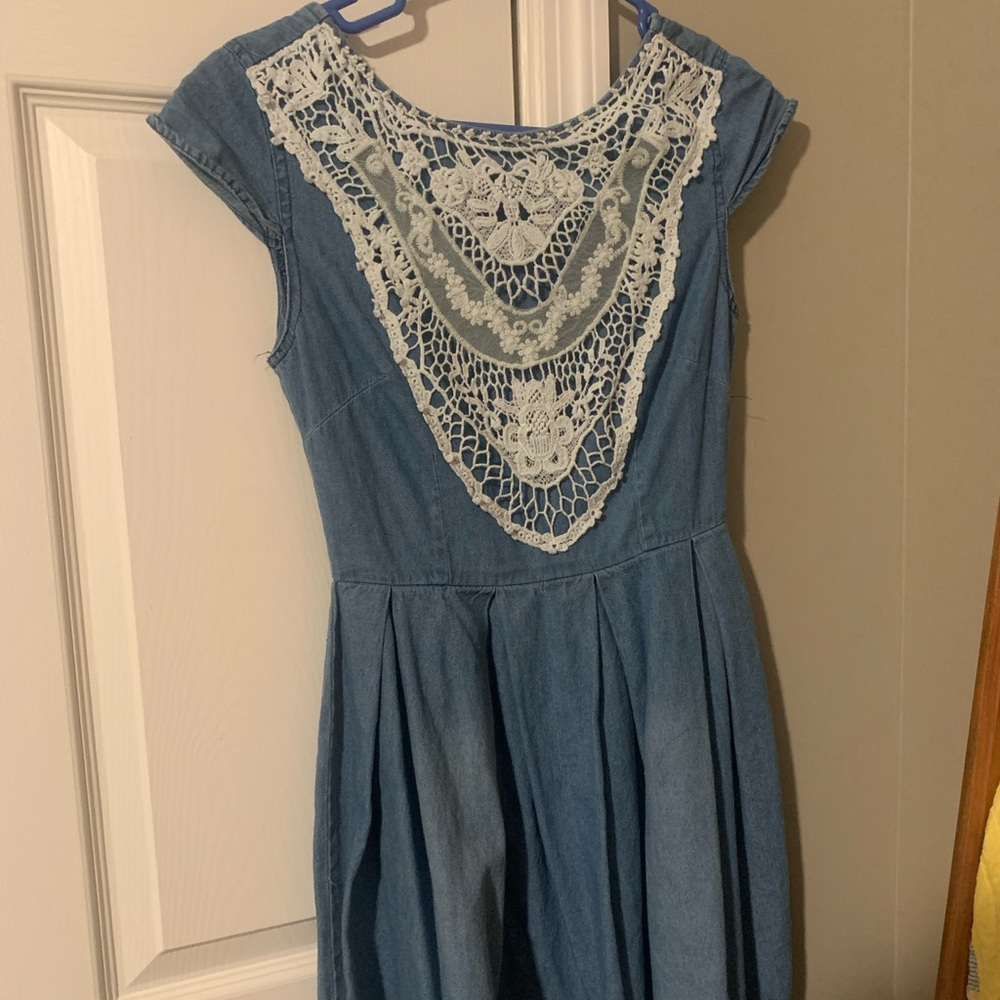 Rue21 Denim and Lace Dress